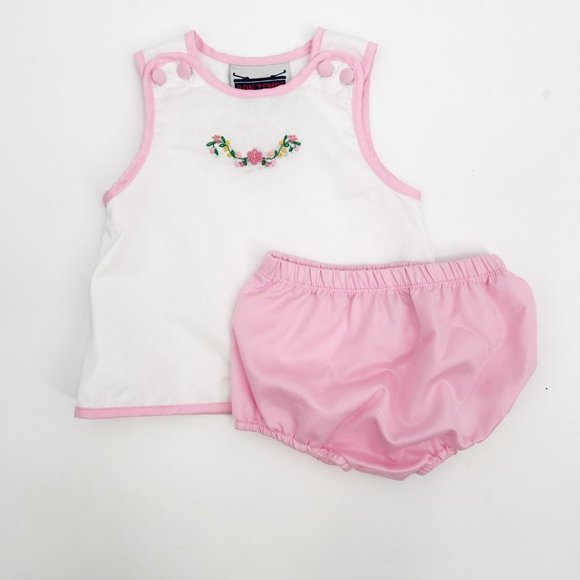 Baby Girl Size 12 Months Embroidered Diaper Set - Picture 1 of 8